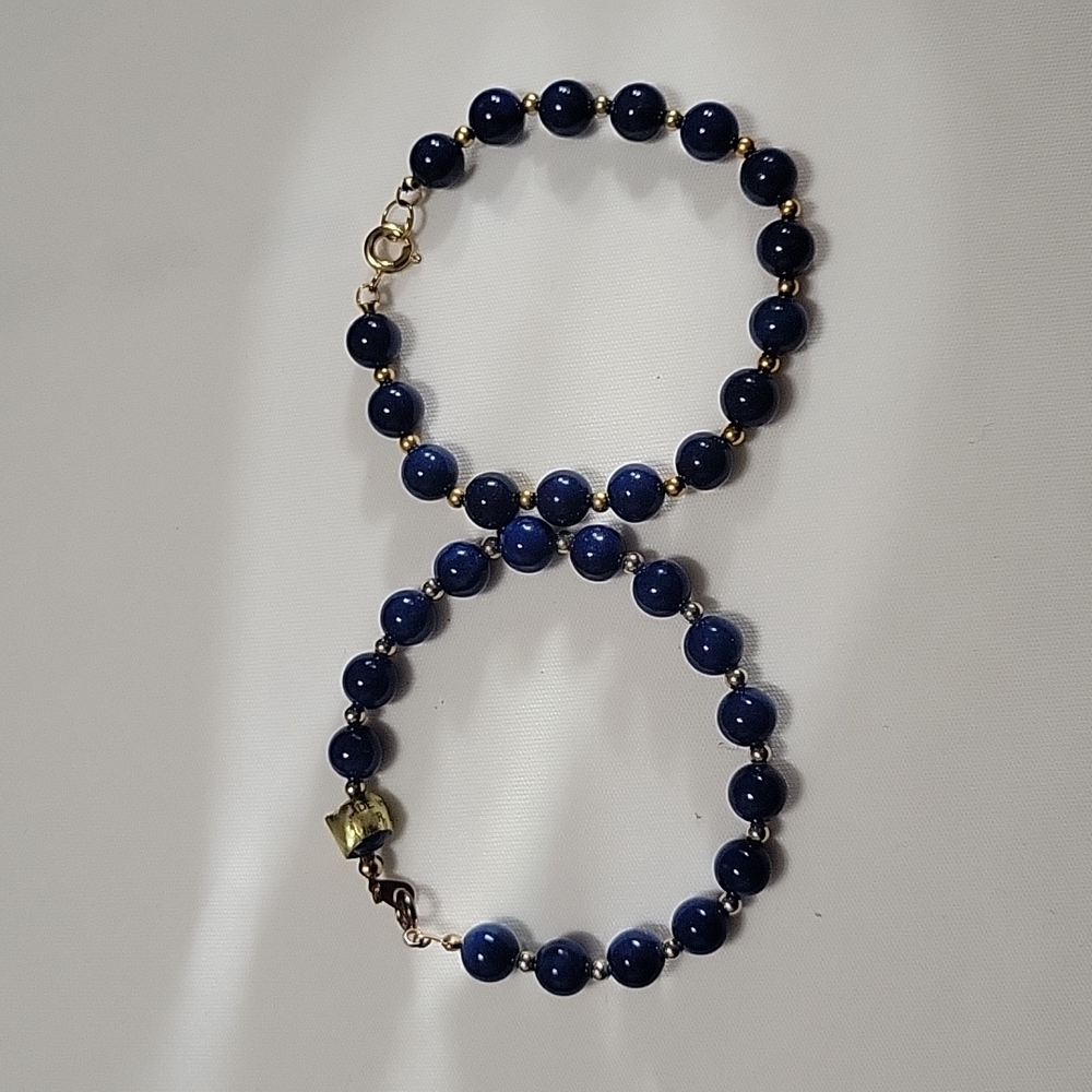 Navy Blue Beaded Bracelet